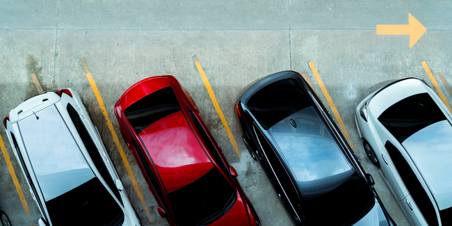 Cars in a parking lot