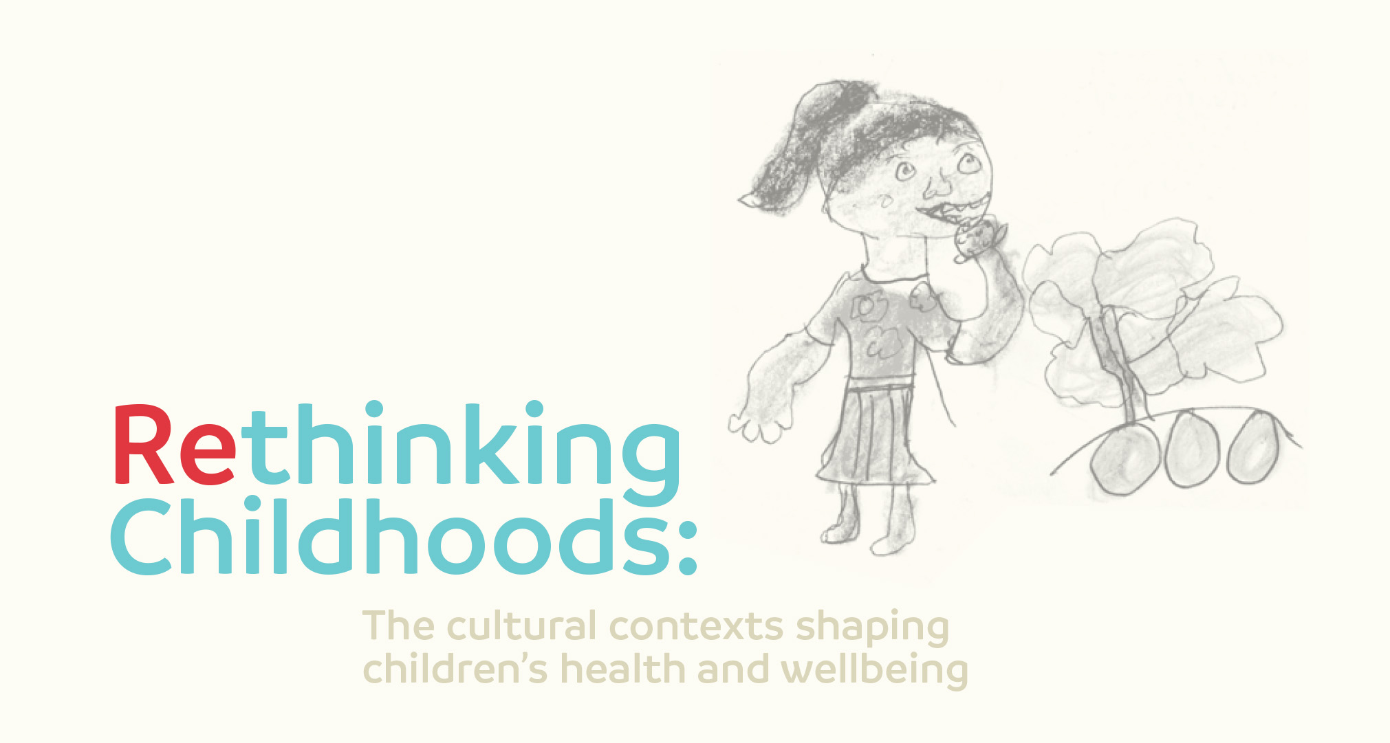 Child's drawing of a girl eating and the study name